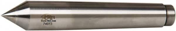 Riten - 0.72" Head Diam, Carbide-Tipped Steel Standard Point Solid Dead Center - B&S 7 Brown & Sharpe Taper, 0.72" Point Diam, 1-1/8" Point Length, 4-3/8" OAL - Strong Tooling