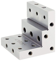 Suburban Tool - 3" Wide x 2-3/4" Deep x 3" High Steel Precision-Ground Angle Plate - Stepped Plate, Machined Holes on Surface, Open End, 9/16" Thick, Single Plate - Strong Tooling