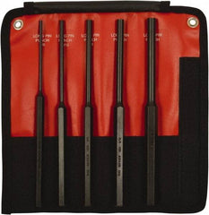 Mayhew - 5 Piece, 1/8 to 3/8", Pin Punch Set - Hex Shank, Steel, Comes in Kit Bag - Strong Tooling