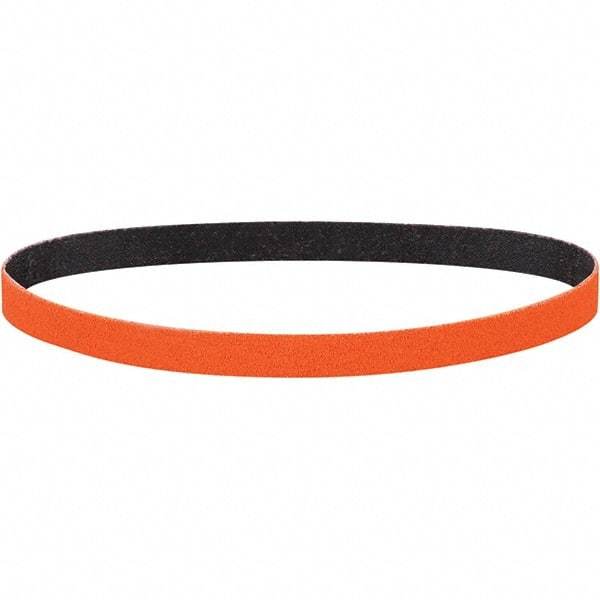 Dynabrade - 3/4" Wide x 34" OAL, 80 Grit, Ceramic Abrasive Belt - Ceramic, Coated, Y Weighted Cloth Backing, Wet/Dry - Strong Tooling