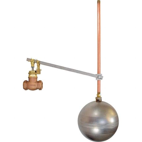 Control Devices - 1/2" Pipe, Brass & Bronze, Globe Pattern-Single Seat, Mechanical Float Valve - 100 psi, FIP x FIP End Connections - Strong Tooling