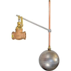 Control Devices - 1" Pipe, Brass & Bronze, Globe Pattern-Single Seat, Mechanical Float Valve - 100 psi, FIP x FIP End Connections - Strong Tooling