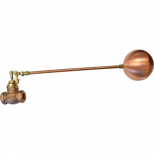 Control Devices - 1" Pipe, Brass & Bronze, Globe Pattern-Double Seat, Mechanical Float Valve - 100 psi, FIP End Connections - Strong Tooling