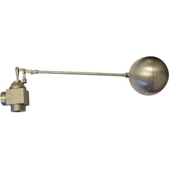 Control Devices - 2" Pipe, Stainless Steel, Angle Pattern-Double Seat, Mechanical Float Valve - 75 psi, FIP End Connections - Strong Tooling