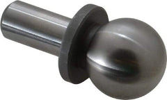 Jergens - 3/4" Ball Diam, 3/8" Shank Diam, Steel Inspection Tooling Ball - Slip-Fit Shank, 1-1/4" Ball Center to Shank Bottom, 1/2" Ball Center to Shoulder Bottom, with Shoulder - Strong Tooling