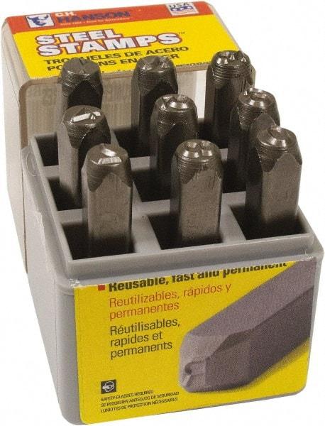 C.H. Hanson - 9 Piece, 5/32" Character Steel Stamp Set - Figures, Heavy Duty - Strong Tooling