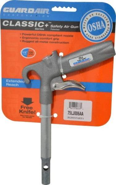 Guardair - 150 Max psi Pistol Grip Blow Gun - 1/4 NPT, 6" Tube Length, Aluminum - Strong Tooling