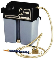 Trico - 2 Outlet, 1 Gallon Tank Capacity, High Density Polyethylene Tank Mist Coolant System - 8-1/2" Tank/Unit Length x 6" Tank/Unit Width x 10-1/2" Tank/Unit Height, 50 to 100 psi, 5' Coolant Line Length, 3" Hose Length - Strong Tooling