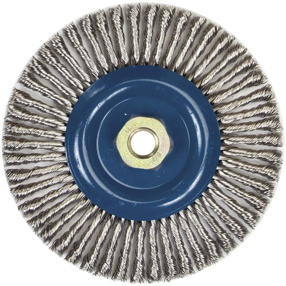 Norton - 6" OD, 5/8-11 Arbor Hole, Stringer Bead Stainless Steel Wheel Brush - Strong Tooling