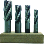 4 Pc. HSS Roughing End Mill Set - Strong Tooling