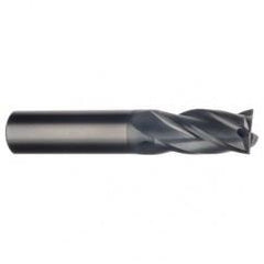 1/2 Dia. x 3 Overall Length 4-Flute Square End Solid Carbide SE End Mill-Round Shank-Center Cut-AlTiN - Strong Tooling