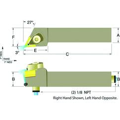 ADTJNR16-3D 1 x 1" RH Toolholder - Strong Tooling