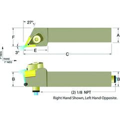 ADTJNR16-3D 1 x 1" RH Toolholder - Strong Tooling