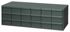 17-1/4" Deep - Steel - 18 Drawer Cabinet - for small part storage - Gray - Strong Tooling