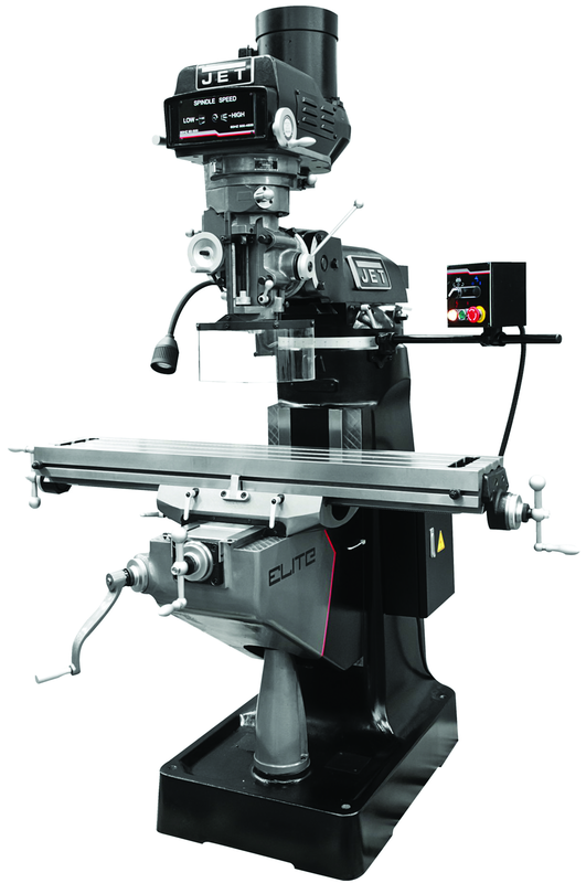 9 x 49" Table Variable Speed Mill With X - Y - Z-Axis JET Powerfeeds and KURT Powered Draw Bar - Strong Tooling