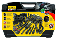 STANLEY® FATMAX® 1/4", 3/8" & 1/2" Drive 179 Piece Matte Black Chrome Mechanic's Tool Set - Strong Tooling