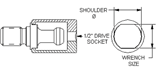 Reten Knob Socket-1.185" Max. Flat; 110 ft/lb Max. Torq - Strong Tooling