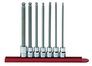 7PC SAE LONG BALL HEX BIT SKT SET - Strong Tooling