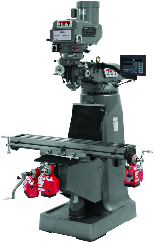 JTM-4VS-1 Mill With 3-Axis ACU-RITE 300S DRO (Quill) With X and Y-Axis Powerfeeds - Strong Tooling