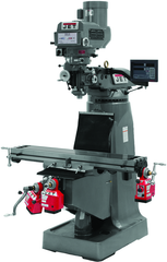 JTM-4VS Mill With 3-Axis Newall DP700 DRO (Knee) With X, Y and Z-Axis Powerfeeds and Power Draw Bar - Strong Tooling