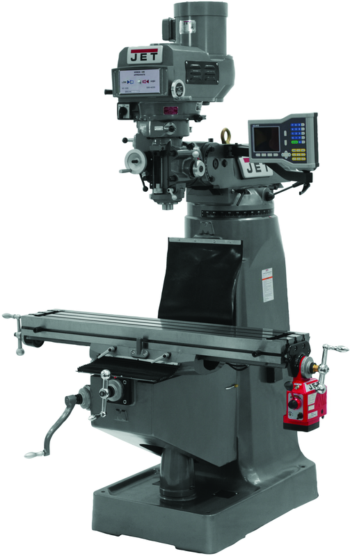 JTM-4VS Mill With ACU-RITE VUE DRO With X-Axis Powerfeed and 6" Riser Block - Strong Tooling