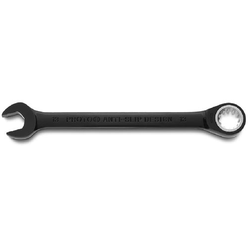 Proto Black Chrome Combination Non-Reversible Ratcheting Wrench 13 mm - Spline - Strong Tooling