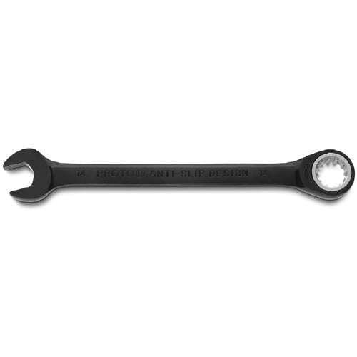 Proto Black Chrome Combination Non-Reversible Ratcheting Wrench 9 mm - Spline - Strong Tooling