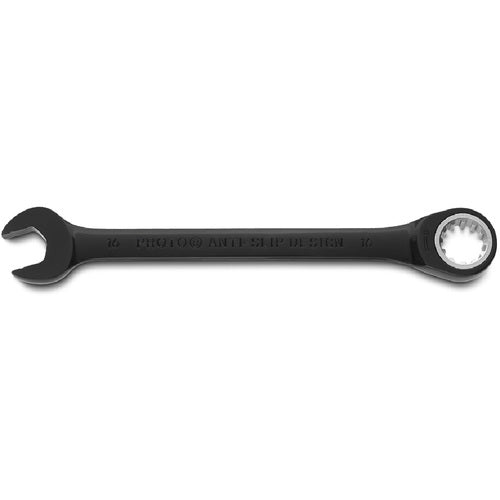 Proto Black Chrome Combination Non-Reversible Ratcheting Wrench 16 mm - Spline - Strong Tooling