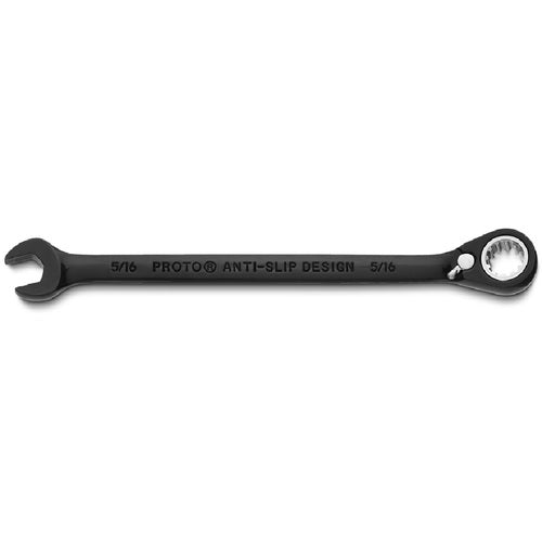 Proto Black Chrome Combination Reversible Ratcheting Wrench 5/16″ - Spline - Strong Tooling