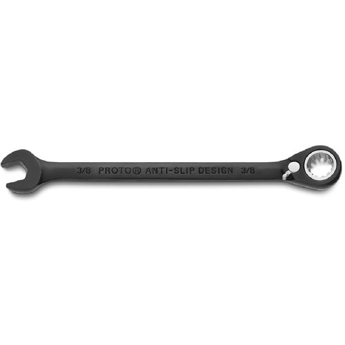 Proto Black Chrome Combination Reversible Ratcheting Wrench 3/8″ - Spline - Strong Tooling