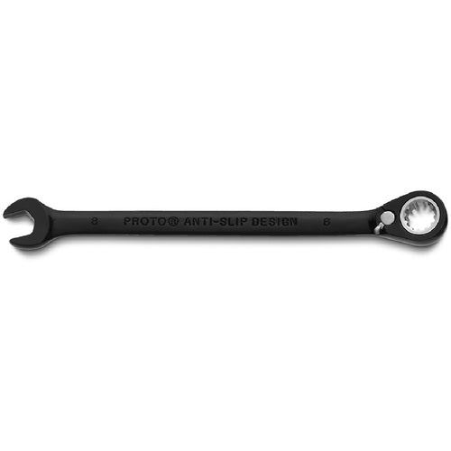 Proto Black Chrome Combination Reversible Ratcheting Wrench 8 mm - Spline - Strong Tooling