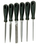 6 Pc. 4" Smooth Engineering File Set - Plastic Handles - Strong Tooling