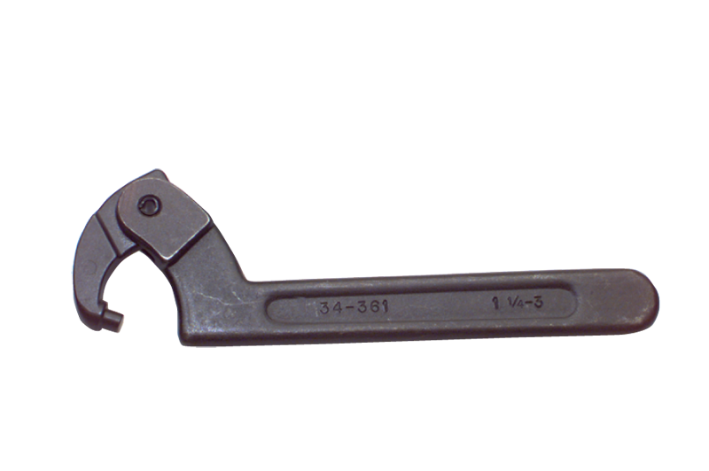 1-1/4 to 3'' Dia. Capacity - 7-1/2'' OAL - Adjustable Pin Spanner Wrench - Strong Tooling