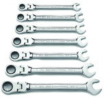 7 Piece - Flex-Head Metric Combination Ratcheting Wrench Set - Strong Tooling