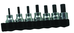 7 Piece - 1/8; 5/32;  3/16; 7/32; 1/4; 5/16 & 3/8" - 3/8" Square Drive - Hex Bit Set - Strong Tooling