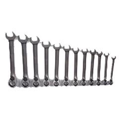 Snap-On/Williams Reverse Ratcheting Wrench Set -- 12 Pieces; 12PT Chrome Plated; Includes Sizes: 8; 9; 10; 11; 12; 13; 14; 15; 16; 17; 18; 19mm; 5° Swing - Strong Tooling