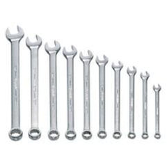 Snap-On/Williams Metric Combination Wrench Set -- 10 Pieces; 12PT Satin Chrome; Includes Sizes: 7; 8; 9; 10; 11; 12; 13; 15; 17mm - Strong Tooling