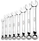 Snap-On/Williams Reverse Ratcheting Wrench Set -- 8 Pieces; 12PT Chrome Plated; Includes Sizes: 5/16; 3/8; 7/16; 1/2; 9/16; 5/8; 11/16; 3/4"; 5° Swing - Strong Tooling