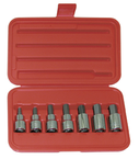 7 Piece - 1/4; 5/16; 3/8; 7/16; 1/2; 9/16; 5/8" - 1/2" Drive - Hex Bit Set - Strong Tooling