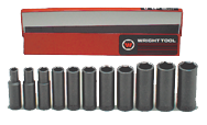 11 Piece - #412 - 3/8 to 1" - 1/2'' Drive - 6 Point - Deep Impact Socket Set - Strong Tooling