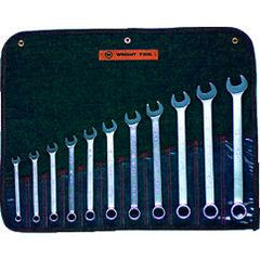 Wright Tool Fractional Combination Wrench Set -- 11 Pieces; 12PT Chrome Plated; Includes Sizes: 3/8; 7/16; 1/2; 9/16; 5/8; 11/16; 3/4; 13/16; 7/8; 15/16; 1"; Grip Feature - Strong Tooling