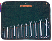 Wright Tool Metric Combination Wrench Set -- 11 Pieces; 12PT Chrome Plated; Includes Sizes: 7; 8; 9; 10; 11; 12; 13; 14; 15; 17; 19mm - Strong Tooling