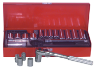 21 Piece - #A34 - 3/8 to 7/8" - 3/8'' Drive - 12 Point - Socket Set - Strong Tooling