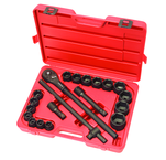 21 Piece - TEKTON - 3/4" Drive Impact Socket Set Forged and Hardened Chrome Vanadium Steel Construction; Corrosion-Resistant Black Phosphate Finish; 6 Point Impact Sockets; Non-Slip; Knurled Handle Grip; Opti-Drive Socket Design - Strong Tooling