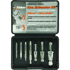 #7017P; Removes #6 to #12 Screws; 7 Piece Extractor Kit - Screw Extractor - Strong Tooling