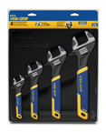 4 Piece - Adjustable Wrench Set with Comfort Grip - Strong Tooling