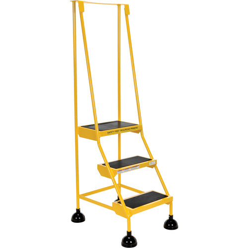 Spring Loaded Roll Ladder 3 Step Yellow - Exact Industrial Supply