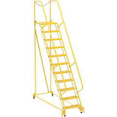 Maintenance Ladder Perforated 11-Step Yellow - Exact Industrial Supply