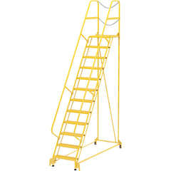 Maintenance Ladder Grip-Strut 12-Step Yellow - Exact Industrial Supply