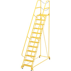 Maintenance Ladder Perforated 12-Step Yellow - Exact Industrial Supply